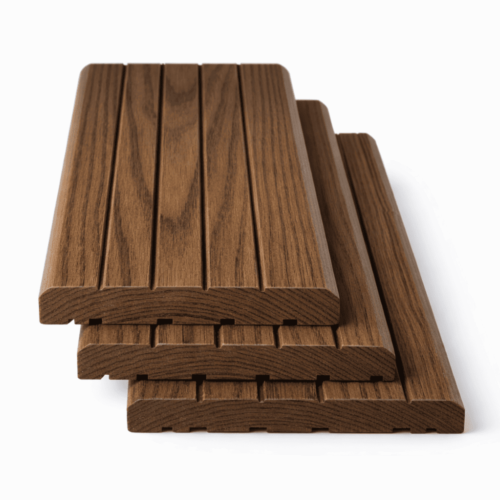 Террасная доска из термоясеня, антислип, 20 мм — сорт Экстра (800–3000 мм)