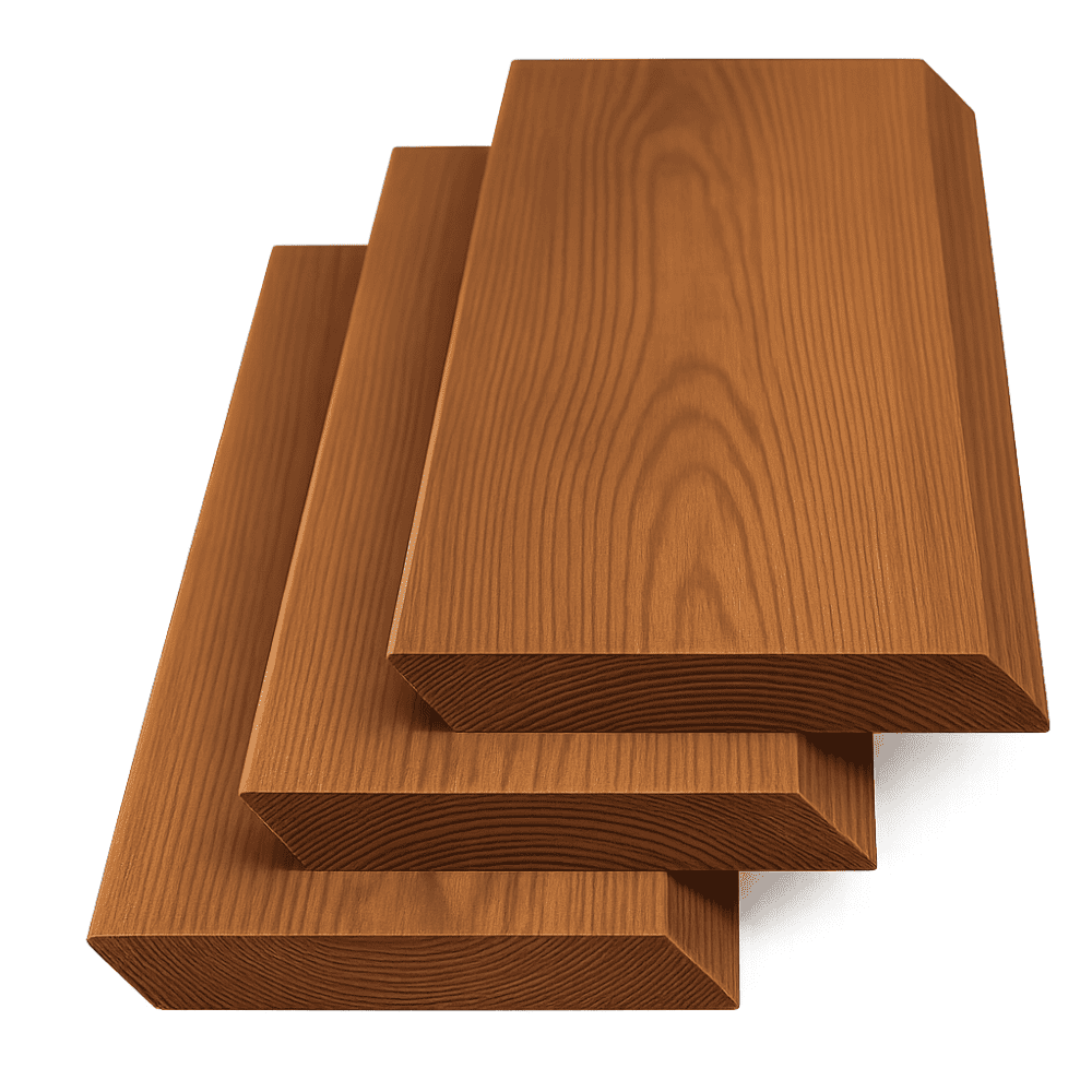 Планкен скошенный из термососны, 18*130*800-4000 мм., сорт "Экстра"